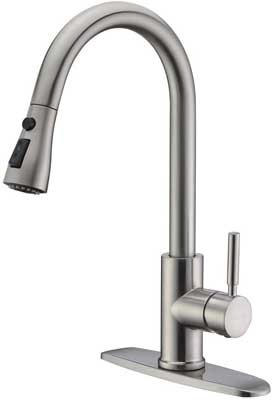 WEWE Single Handle High Arc Brushed Kitchen Faucet
