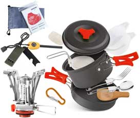 AnimaMiracle 18 Pcs Camping Cookware Set