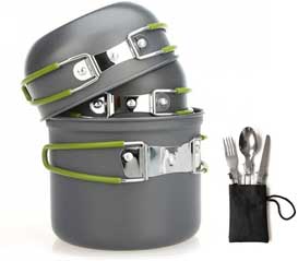 Aoduoer Camping Cookware Mess Kit Outdoor