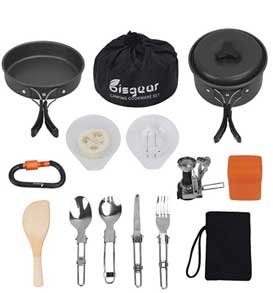 Bisgear 16 Pcs Camping Cookware