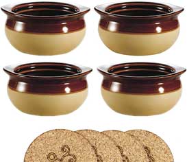 EcoDesign Brown and Ivory French Onion Soup Bowls