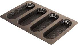 Lekue 4 Cavity Micro Perforated Mini Baguette Baking Pan