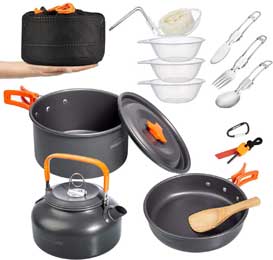 Overmont 1.95 Liter Camping Cookware Set