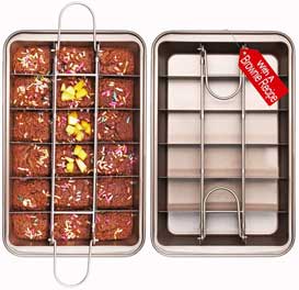 Sujude Non Stick Brownie Pans with Dividers