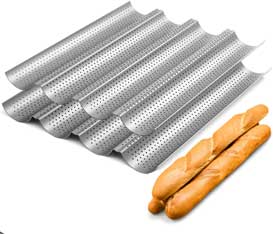 Tiawudi 2 Pack Nonstick Perforated Baguette Pan