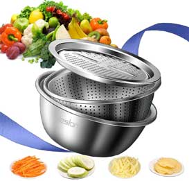 Jeslon 11 Inch Stainless Steel Drain Basket Vegetable Cutter