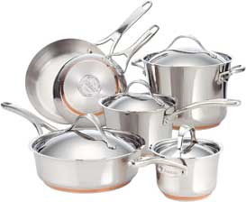 Anolon Nouvelle Stainless Steel Cookware Pots and Pans Set