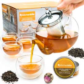 KitchenKite Tea Kettle Infuser Stovetop Gift Set