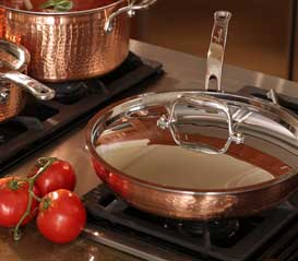 Lagostina Martellata Hammered Copper 18/10 Tri-Ply Stainless Steel Cookware Set