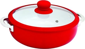 IMUSA USA 3.2Qt Red Ceramic Nonstick Caldero