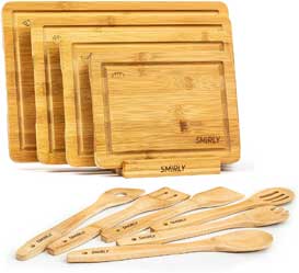 Smirly Bamboo Cutting Board Set