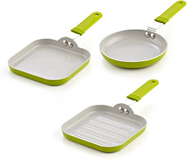 Cook N Home 5.5-Inch Nonstick Ceramic Mini Pan Set