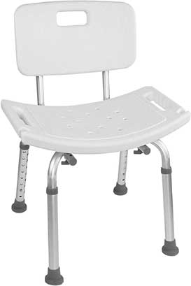 Vaunn Medical Tool-Free Assembly Spa Bathtub Adjustable Shower Chair